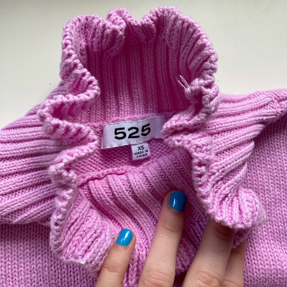 Pink Sweater with Ruffle Details - Picture 5 of 6